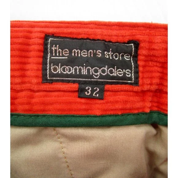 VINTAGE Bloomingdales Pants 32X28 Corduroy Baggy Preppy Cotton 90s * - Picture 8 of 10